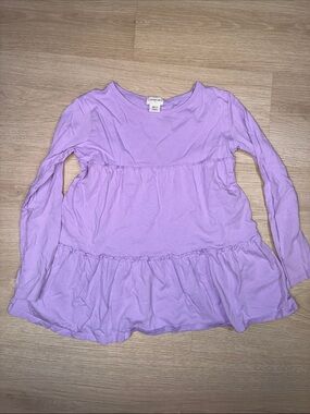 Crewcuts Lavender Tiered Long-Sleeve Ruffle Top